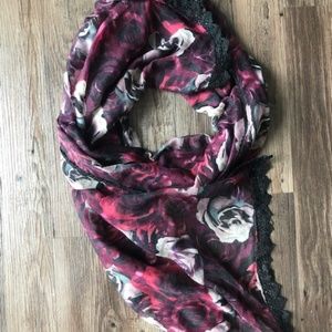 Rose floral scarf